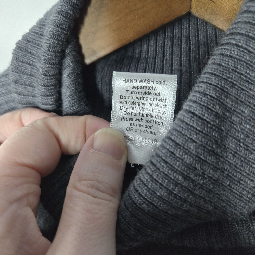 Pendleton Merino Wool Cropped Turtleneck Sweater Large Petite Minimalist - Picture 4 of 5